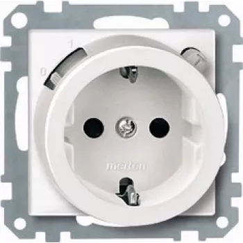 Merten System M 233819 mecanismo de tomada de segurança FI-SCHUKO, branco polar brilhante