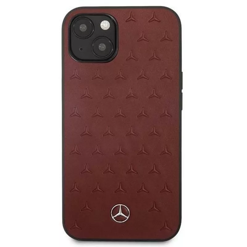 Mercedes MEHCP13SPSQRE iPhone 13 mini 5,4 vermelho/vermelho capa rígida couro padrão estrela