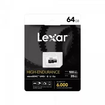 Cartão microSD High Endurance 64 GB C10 A1 U1 V30 100/35 MB/s