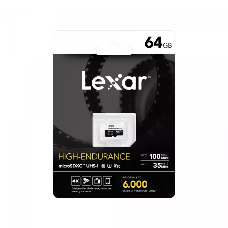 Cartão microSD High Endurance 64 GB C10 A1 U1 V30 100/35 MB/s