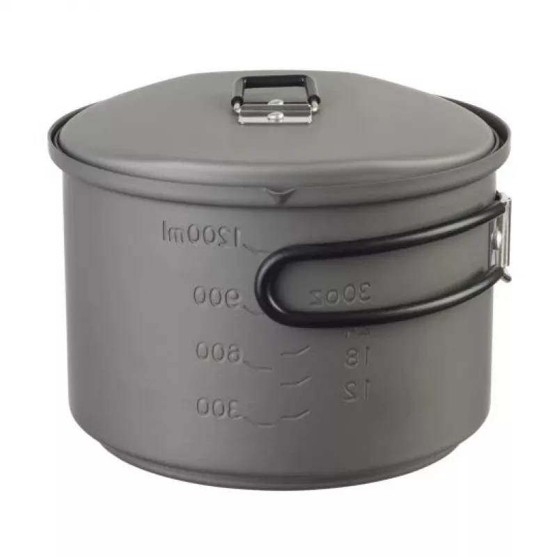 Conjunto de cozinha ESBIT com fogareiro a álcool, alumínio 1,5 L, Ø15,4 cm, H115 mm, preto