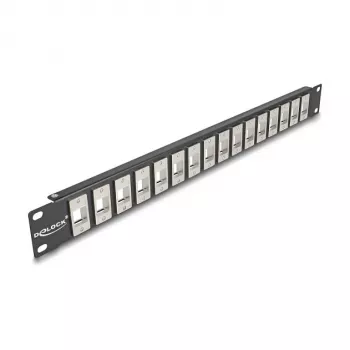 Painel Keystone DeLOCK 19 polegadas 16 portas 1U preto