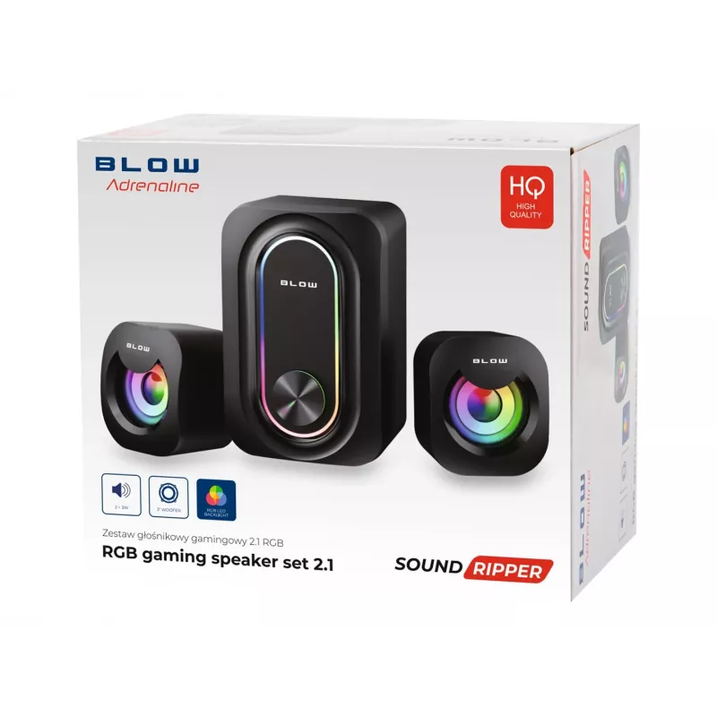 Altifalantes gaming para computador 2.1 com subwoofer