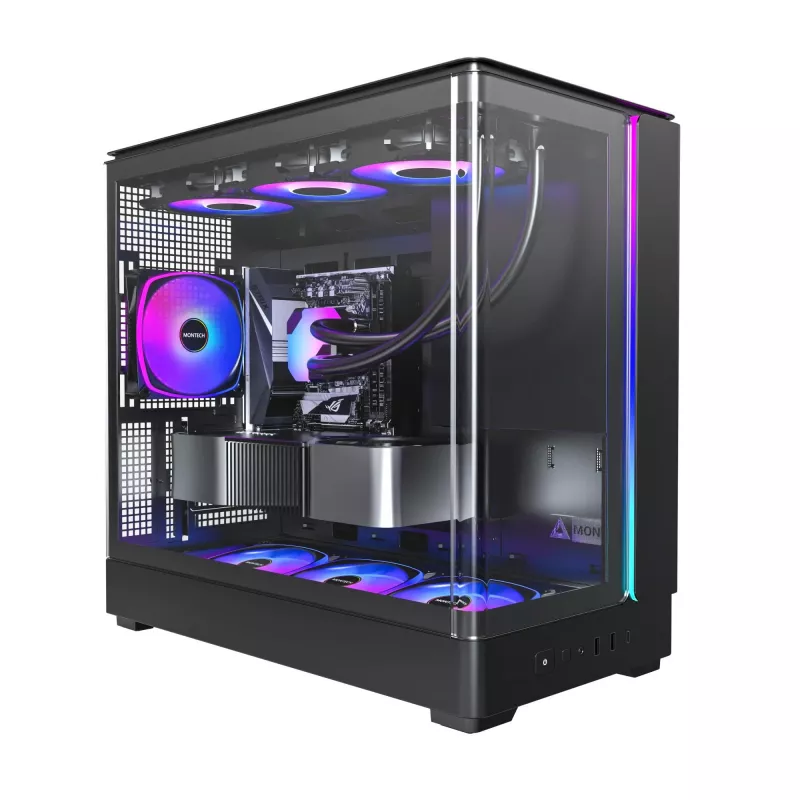 Caixa para PC Montech KING 15 PRO preto — Midi-Tower para micro ATX / Mini-ITX