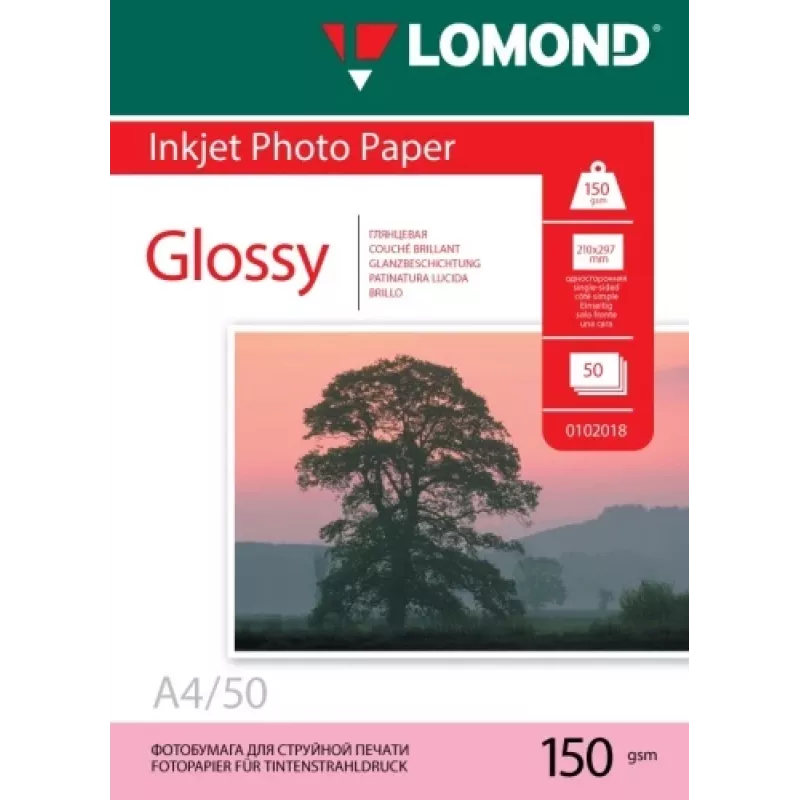 Papel fotográfico a jato de tinta Lomond brilhante 150 g/m² A4, 50 folhas