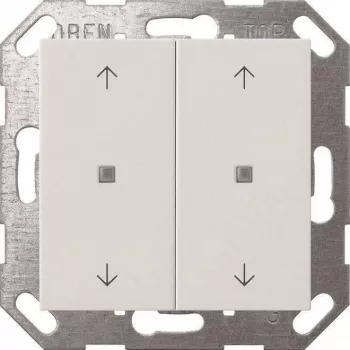 Tecla de interruptor de parede Gira Botão basculante KNX 2f Branco puro 517403 — botão basculante KNX 2 funções, branco