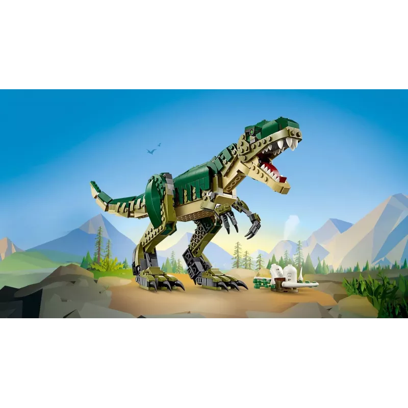 Brinquedo de construção LEGO Creator 3-em-1 T.Rex Conjunto de construção, 626 peças, 150 mm de altura, idade 9+