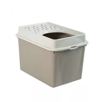 Caixa de areia para gatos rotho Berty Eco Cappuccino — tecnopolímero, 50 L, 572×393×404 mm, sem BPA, 1 kg