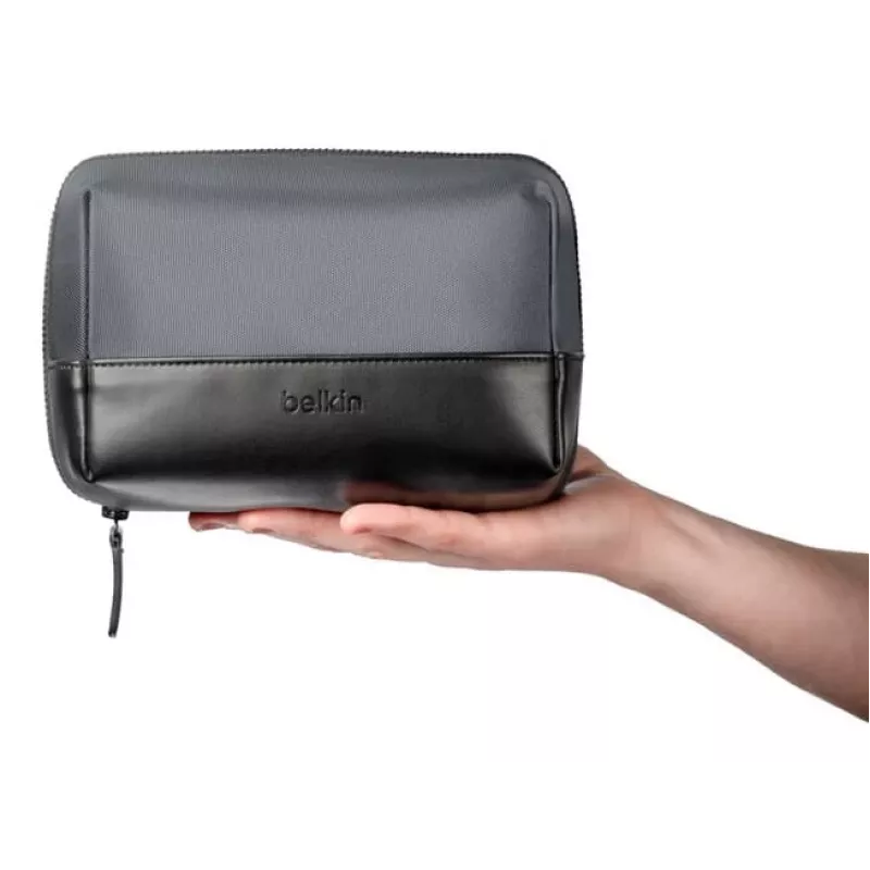 Organizador de viagem Belkin MMA013HQBK design compacto material resistente, bolsa de transporte para cabos e acessórios