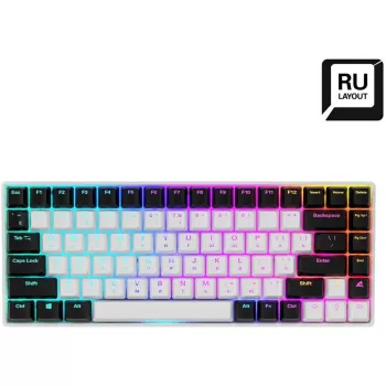 Sharkoon SKILLER SGK50 S3 Teclado Gaming USB QWERTY russo branco
