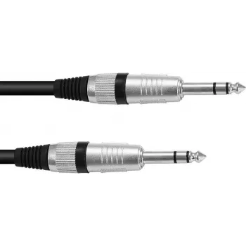 Cabo jack estéreo 6,3 mm (1/4 polegadas) Omnitronic 3021165D, 1 m, ficha estéreo para ficha estéreo