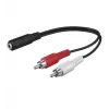 Cabo de áudio Microconnect AUDALH02 0,2 m 2 x RCA 3,5 mm vermelho
