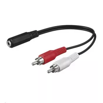 Cabo de áudio Microconnect AUDALH02 0,2 m 2 x RCA 3,5 mm vermelho