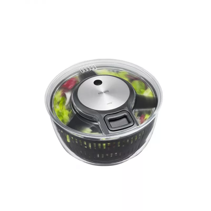 Centrifugadora de salada GEFU Speedwing 28150 — taça transparente 5 L, funcionamento por botão, caixa de plástico