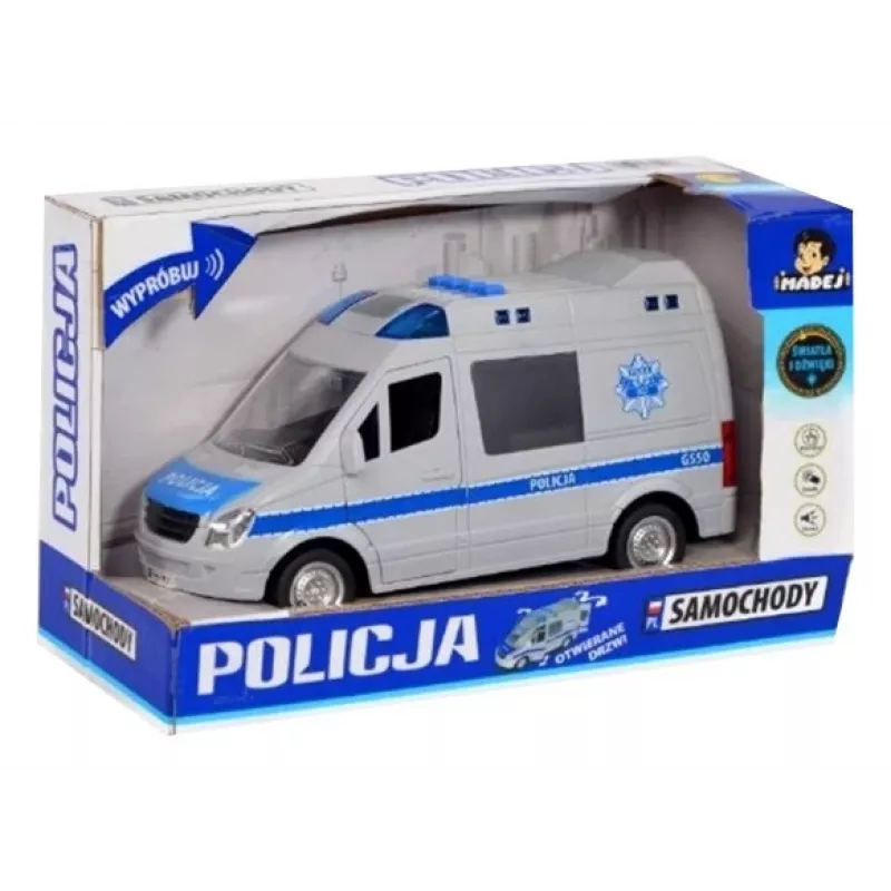 Brinquedo mecânico Madej modelo 075007 — polícia com som, mecanismo de corda