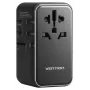 Carregador Vention FJGB0 100W GaN com 3× USB-C e 1× USB-A, preto
