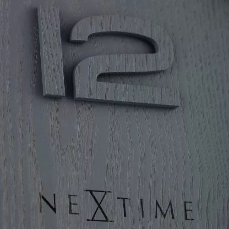 NeXtime 3096GS - Relógio de parede - Relógio de quartzo - Redondo - Cinzento - Madeira - Adultos