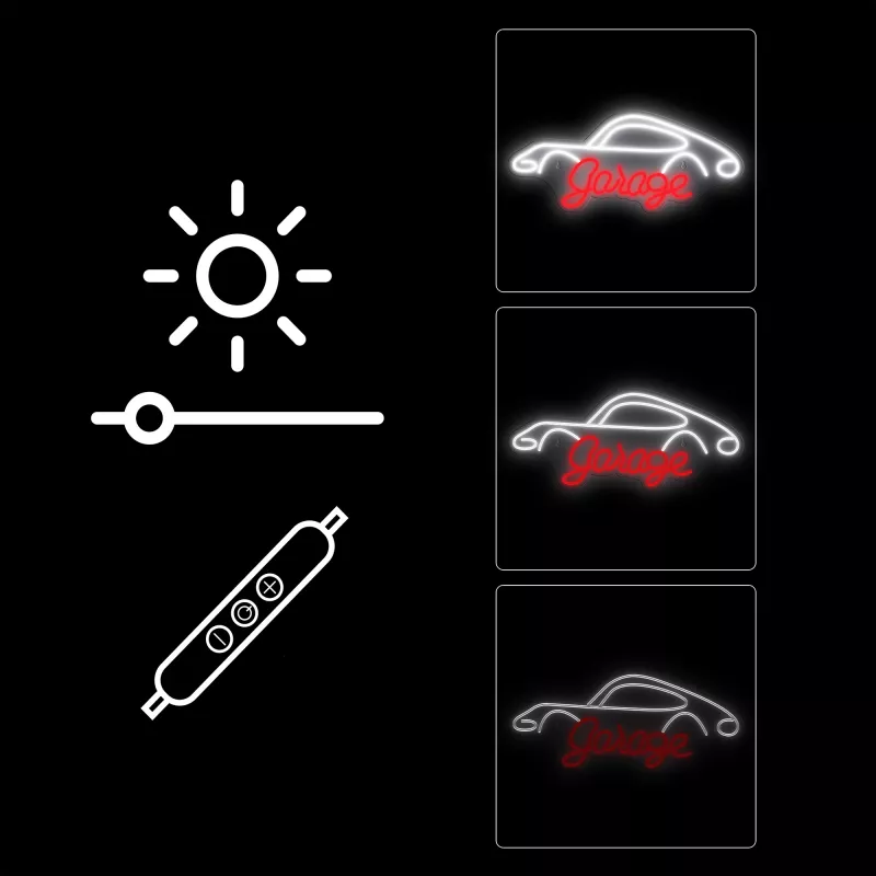 Luz néon decorativa MANTA SNL95WH branco-vermelho — iluminação bicolor em estilo néon
