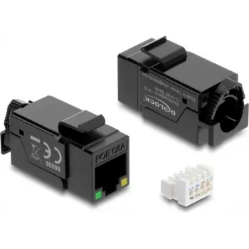 Delock 86609 módulo Keystone tomada RJ45 Cat.6A UTP com LED PoE