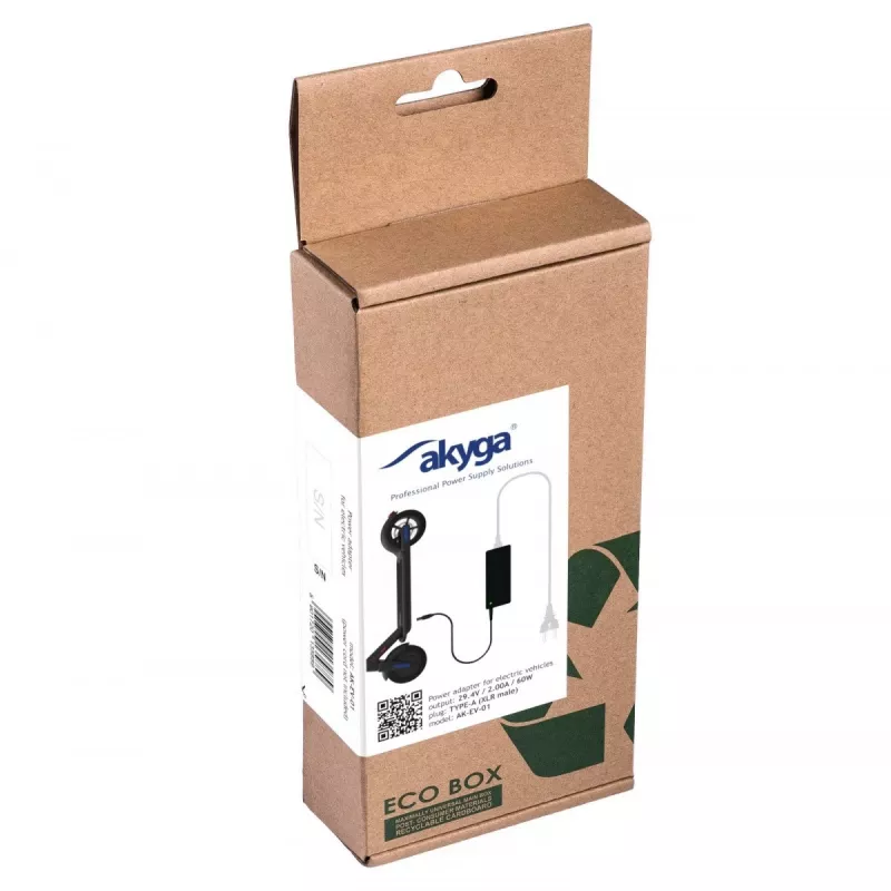 Akyga AK-EV-01 carregador de bateria para bicicletas elétricas para baterias de 24 V, 29,4 V / 2 A, 60 W, ficha XLR