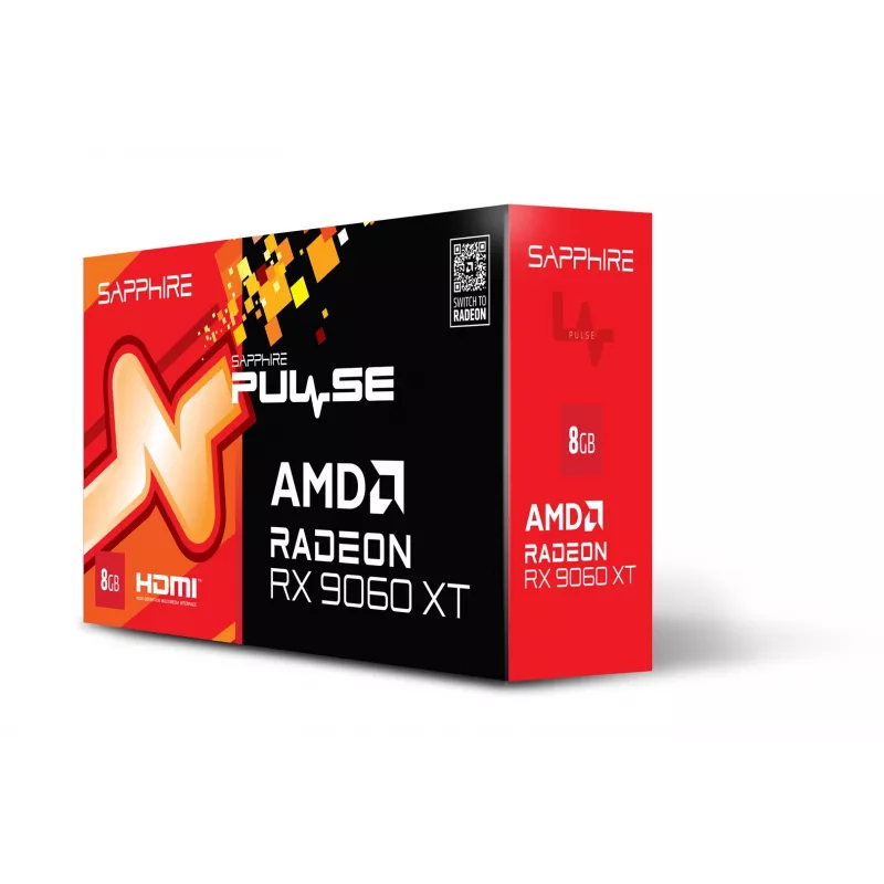Placa gráfica Sapphire Radeon RX 9060 XT 8GB GDDR6, 128-Bit, PCIe 5.0, 3320 MHz, 2x DP + HDMI