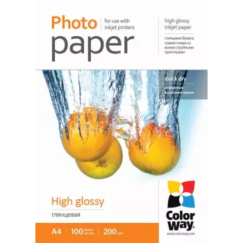 Papel fotográfico brilhante Colorway PG200100A4 A4 branco