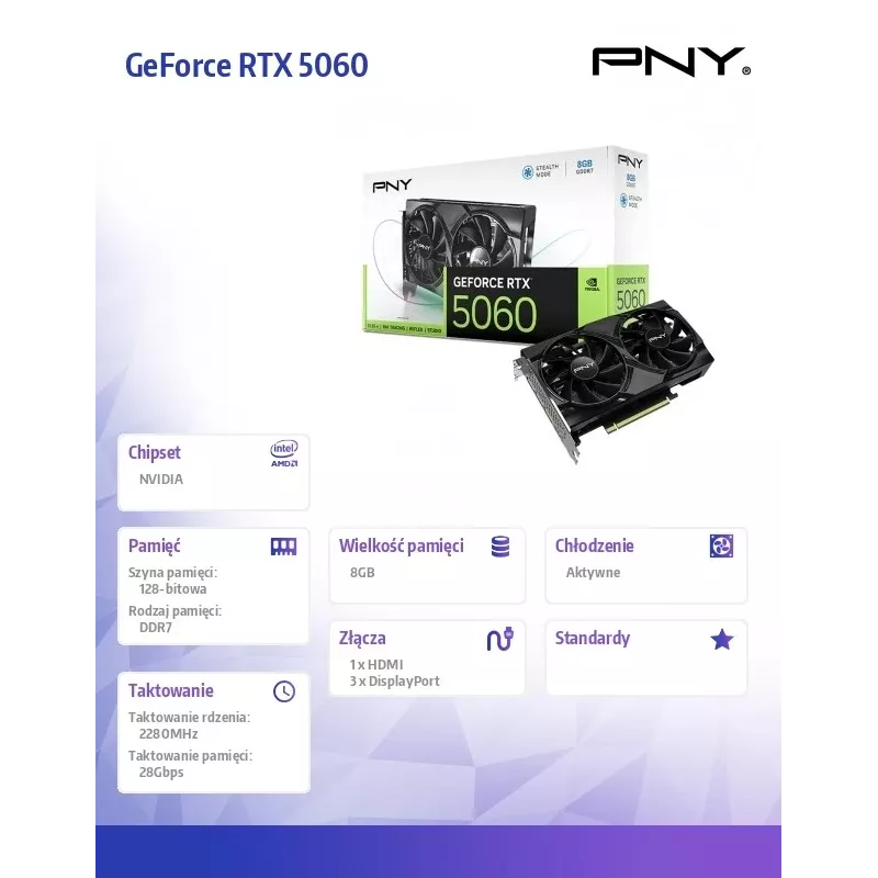 Placa gráfica PNY GeForce RTX 5060 8GB