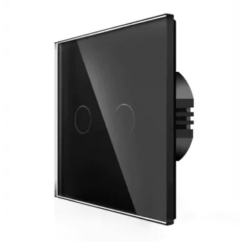 Interruptor tátil Spring One Way vidro preto — modelo 0