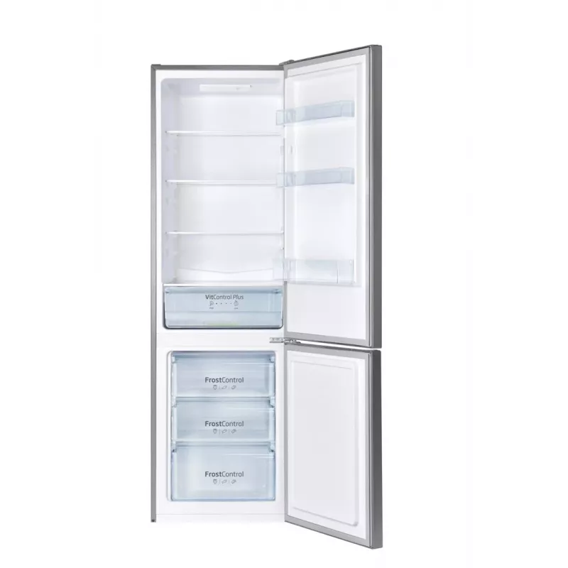 Combinado de frigorífico e congelador AMICA FK2525.4UNTX(E) instalação livre 250L, prateado, congelador em baixo, R600a