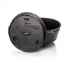 Petromax Panela de fogo ft9 com pés, 8,5 L, quadrada, ferro fundido, preto