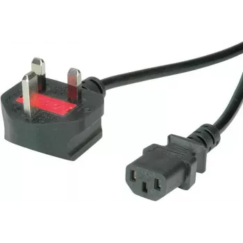 VALUE - Cabo de alimentação - BS 1363 (M) angular para IEC 60320 C13 reto - AC 250 V - 10 A - 3 m - preto