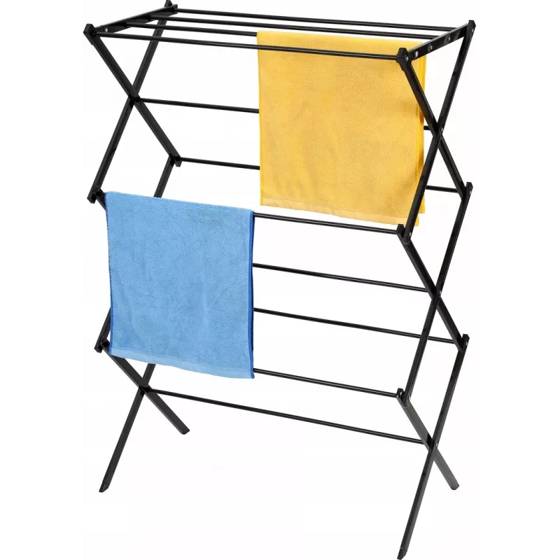 Estendal de roupa PROMIS SU111 — estendal vertical de interior em aço, 3 m de comprimento de secagem, 1000 mm de altura, dobrável