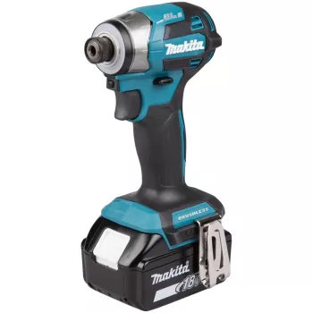 Chave de impacto Makita DTD173RTJ 18V sem fios, encaixe de 1/4 polegadas, 3600 rpm, punho de pistola, Li-Ion