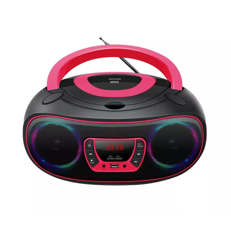 Denver TCL-212BT rosa leitor de CD leitor de CD portátil preto, rosa