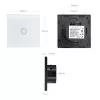 Maclean MCE702W interruptor de luz tátil, simples, de vidro, botão redondo, 86x86 mm, branco