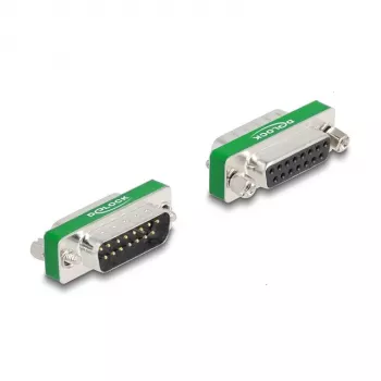 Filtro anti-interferências RF/EMI DeLOCK D-Sub 15 pinos macho para fêmea filtro passa-baixo capacitivo