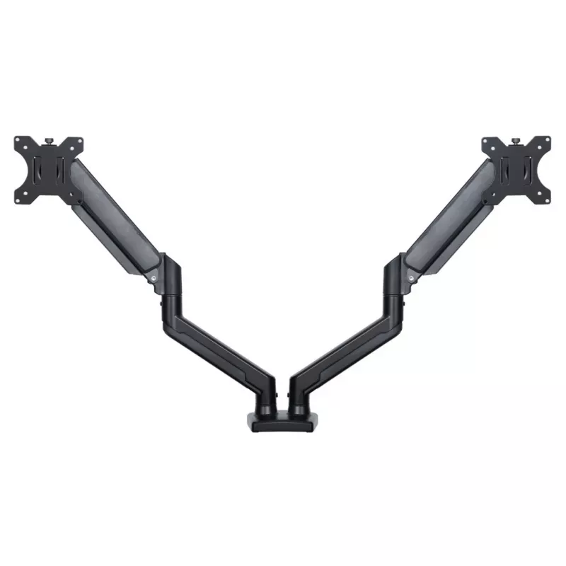 Suporte de mesa para monitor ART RAMM UM-116 para 2 monitores 13–32 polegadas, suporte de braço duplo ajustável em altura