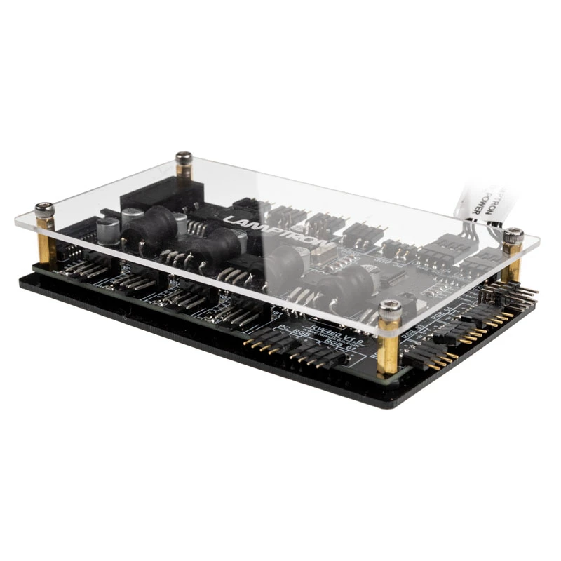 Controlador de ventoinhas e RGB Lamptron RW460 para sistemas de refrigeração líquida — Preto