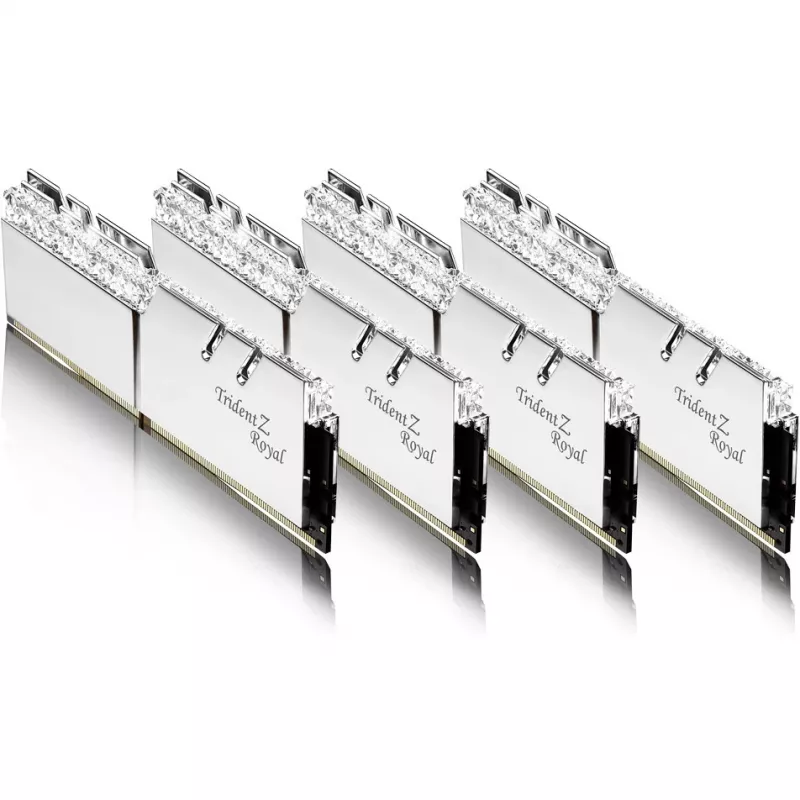DIMM 64 GB DDR4-3600 (4x 16 GB) Quad-Kit, memória prateada, F4-3600C16Q-64GTRSC, Trident Z Royal, INTEL XMP