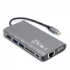 UNITEK uHUB O8+ Hub USB 3.2 Gen 1 Type-C com fio, Cinzento, 100W Power Delivery