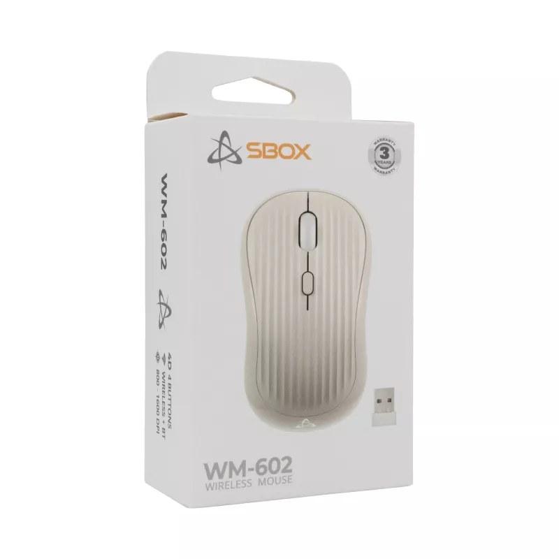 Rato SBOX WM-602 bege interface sem fios