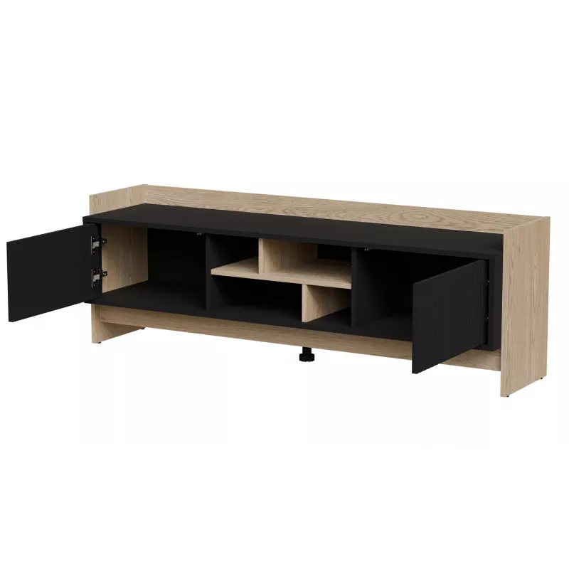 Móvel RTV Cama PORTO 2D 150x38x50 carvalho/preto