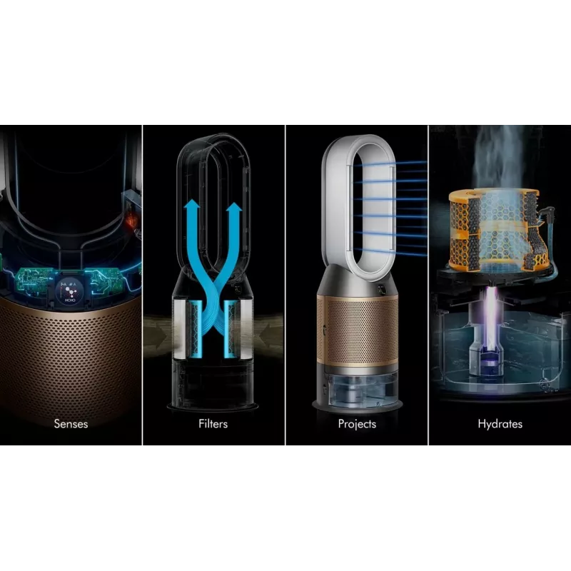 Purificador de ar Dyson Purifier Humidify + Cool De-Nox 62.4 dB 45 W dourado branco