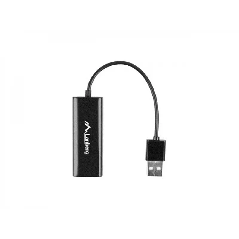 Adaptador de rede Lanberg NC-0100-01 USB 2.0 para RJ45 100 Mbit, cabo de 0,15 m