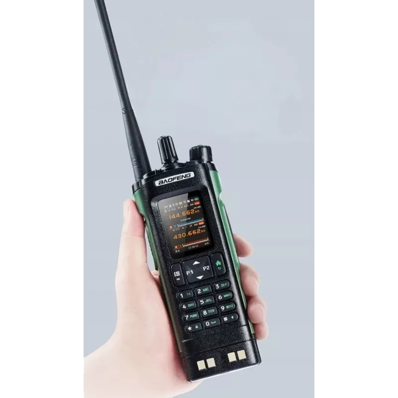 Rádio portátil Baofeng DM-32E — VHF 144–146 MHz, UHF 430–440 MHz, AIRBAND RX 108–136 MHz, 2200 mAh, DMR/FM, GPS+APRS