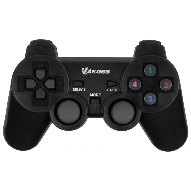VAKOSS GP-4705BK comando sem fios USB, PC/PS3, vibração dual shock, analógico/digital, preto