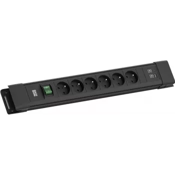 Régua de tomadas Bachmann CONNECTUS 6xUTE 1x interruptor 1xUSB A/C 22W 2,0m CEE7/7 (BM005941)