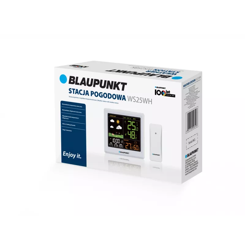 Estação meteorológica BLAUPUNKT WS25WH — medições interior/exterior, sensores sem fios