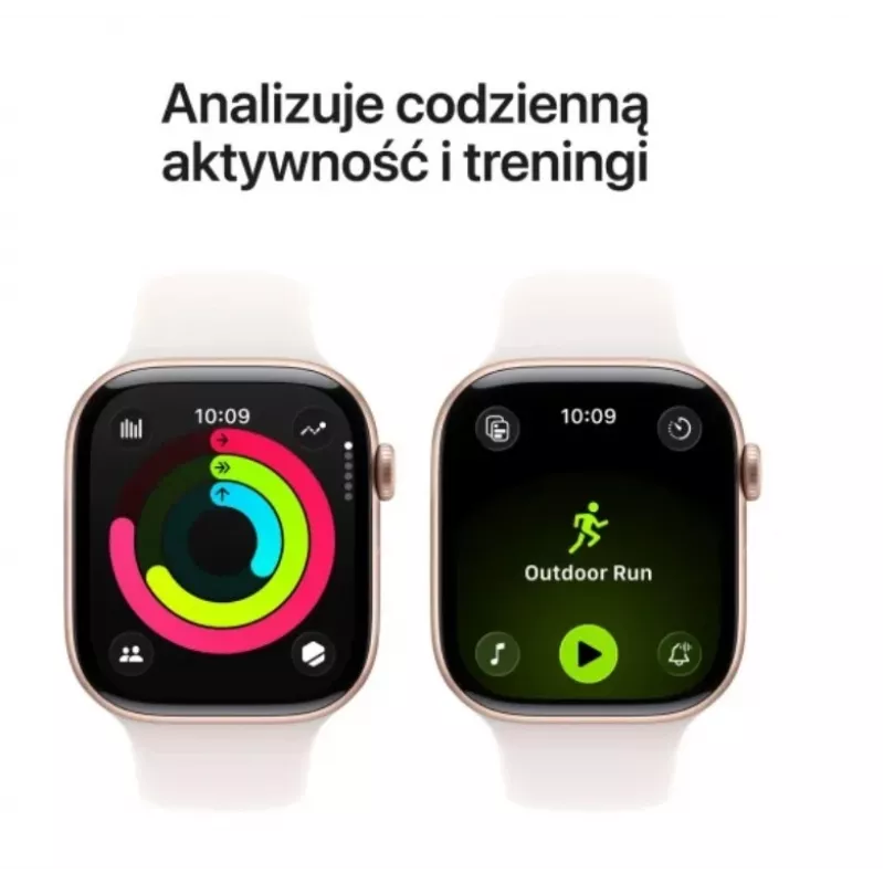 Apple Watch Series 11 GPS 46mm caixa de alumínio Roségold com bracelete desportiva Light Blush S/M