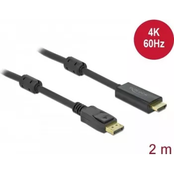 Cabo ativo Delock DisplayPort 1.2 para HDMI 4K, 60Hz, 2m